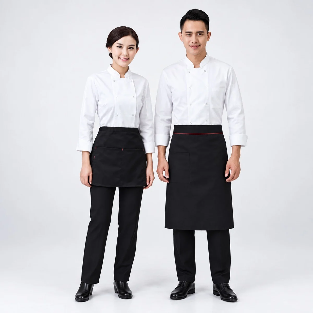 White and Black Chef Uniform Set