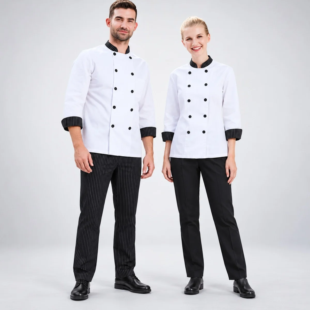 White Double-Breasted Chef Jacket
