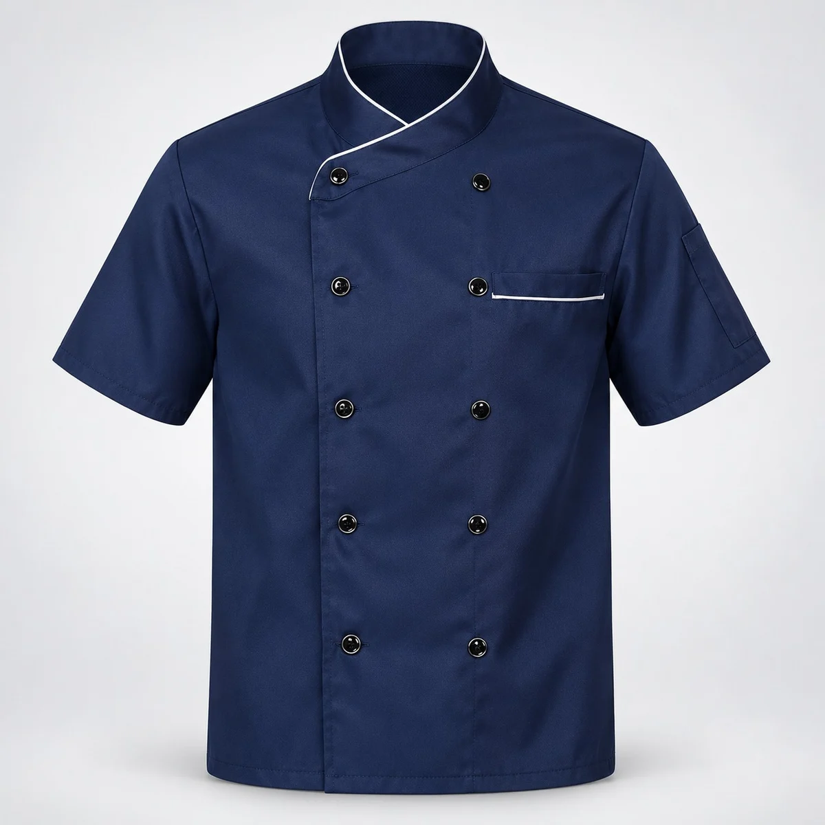 Navy Blue Double-Breasted Chef Coat
