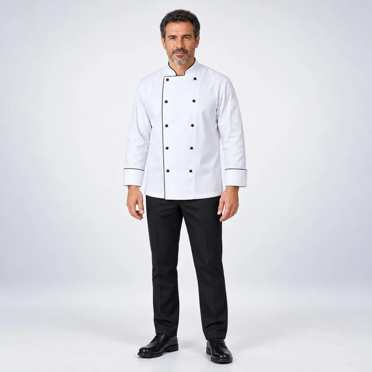 Mens White Chef Jacket and Trouser Set
