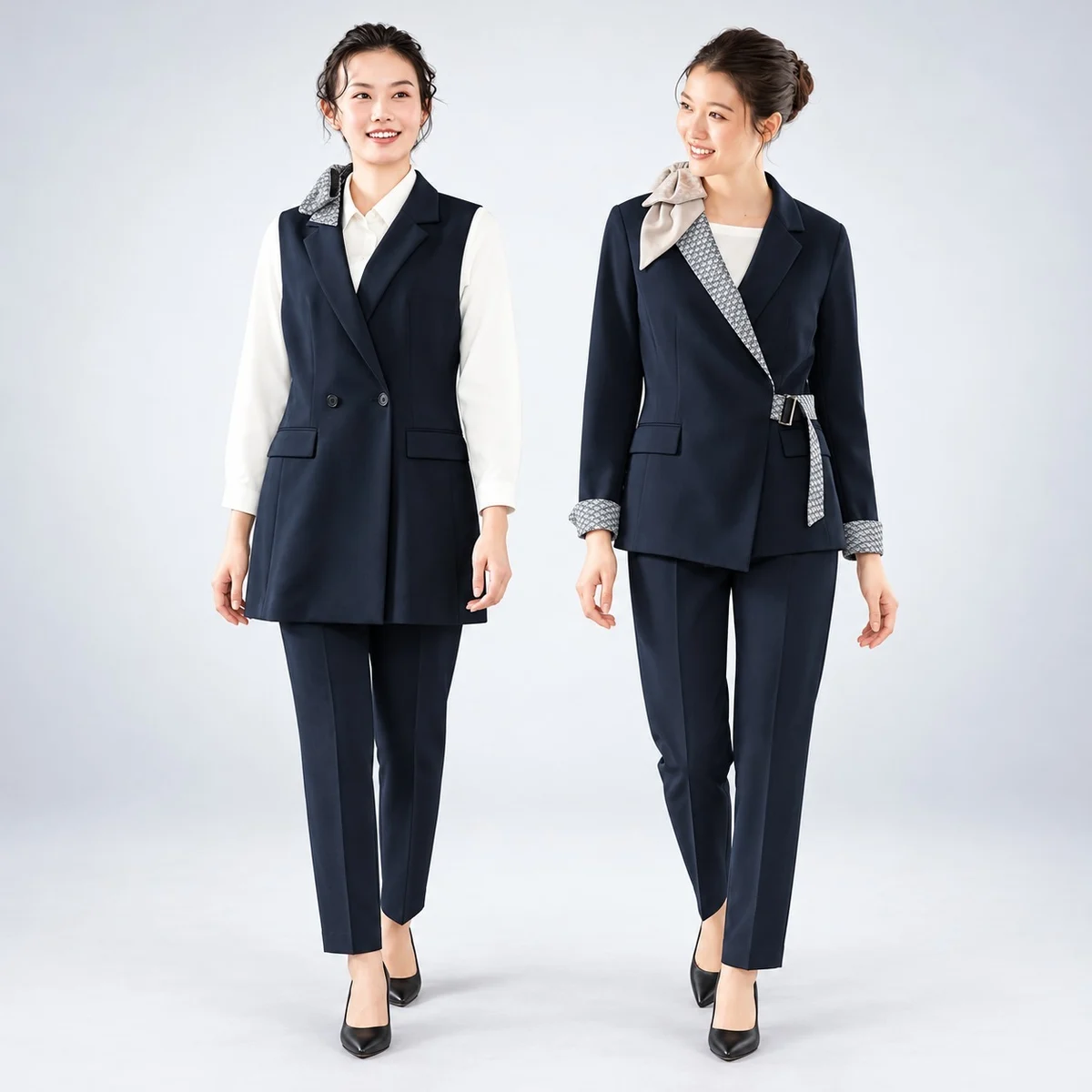 Womens Navy Blue Hotel Uniform Set