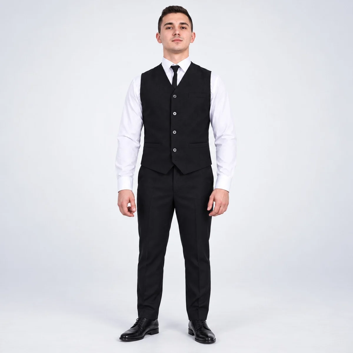 Mens Black And White Hotel Uniform Set
