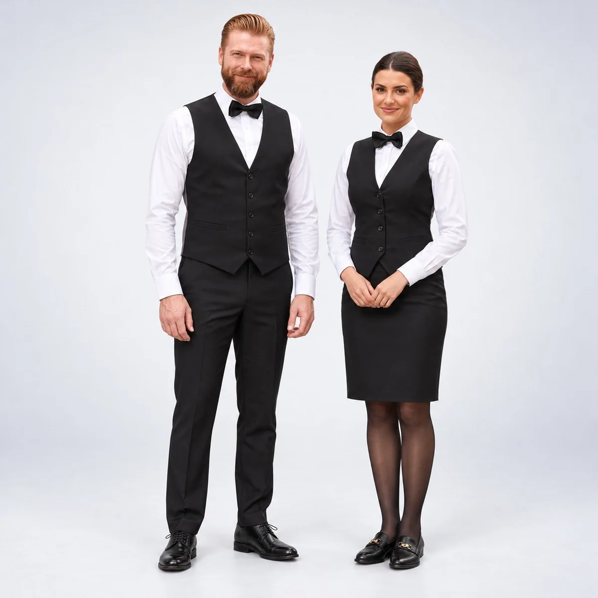 Black And White Hospitality Uniform Set
